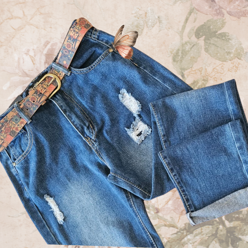 Pantalon estilo MOM para damas en jean de calidad-5