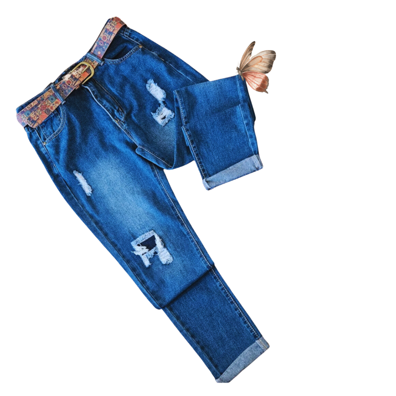 Pantalon estilo MOM para damas en jean de calidad-1