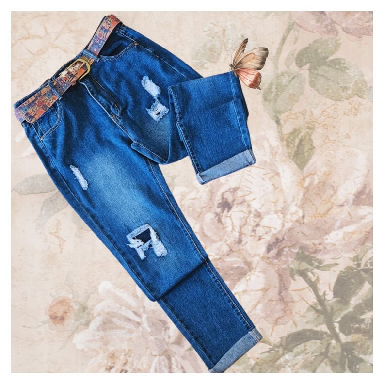 Pantalon estilo MOM para damas en jean de calidad-4