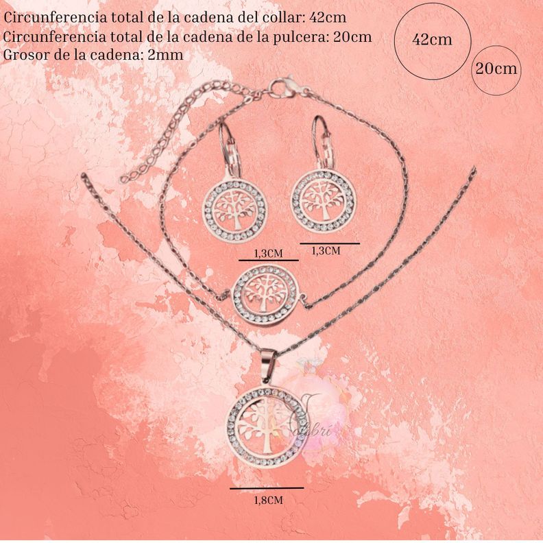 Conjunto de collar, pulsera y aretes para niña-3