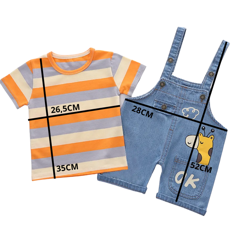 CONJUNTO JARDINERA Y POLERA UNISEX PARA BEBES DE 9 A 12 MESES-4