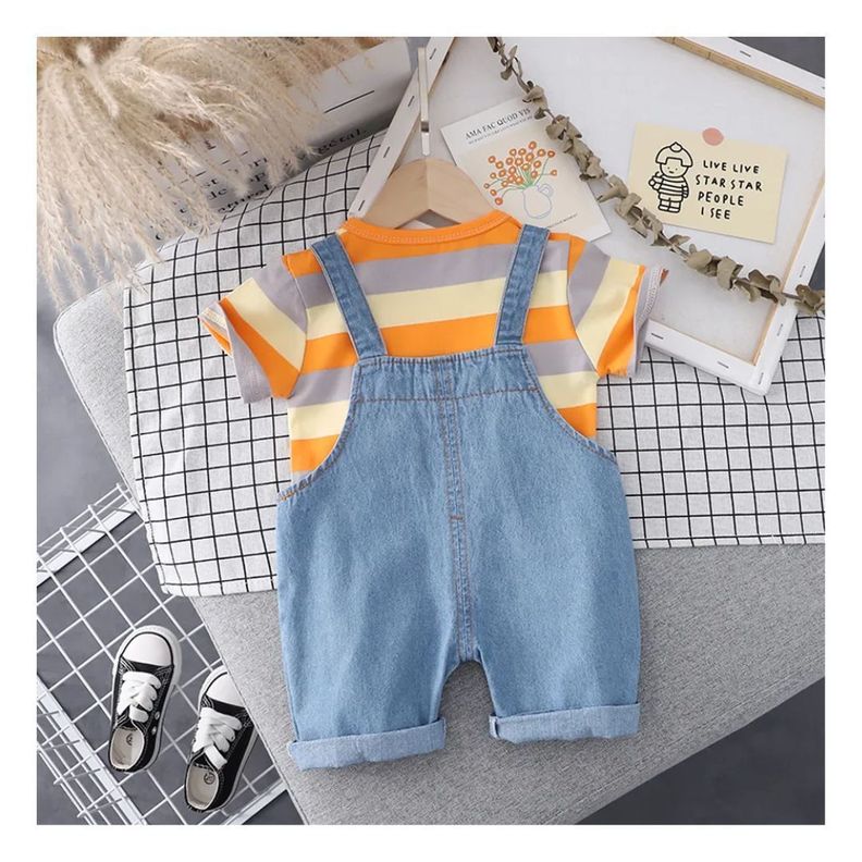 CONJUNTO JARDINERA Y POLERA UNISEX PARA BEBES DE 9 A 12 MESES-3