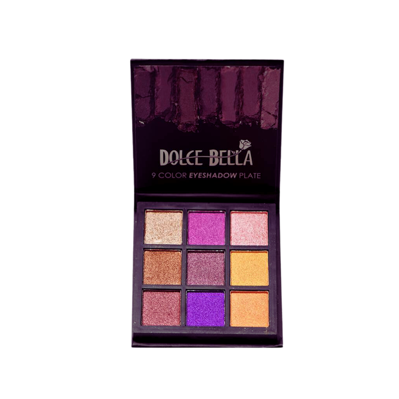 Set Paleta sombras profesional 9 tonos y brocha difuminadora-1