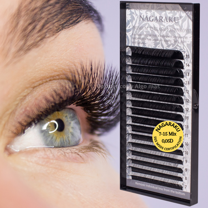 Extensiones de pestañas individuales 0.05 rizo D Nagaraku-1