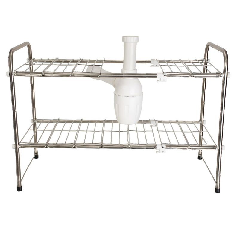 Repisa Ajustable Mueble De Cocina Y Baño Acero Inoxidable-0