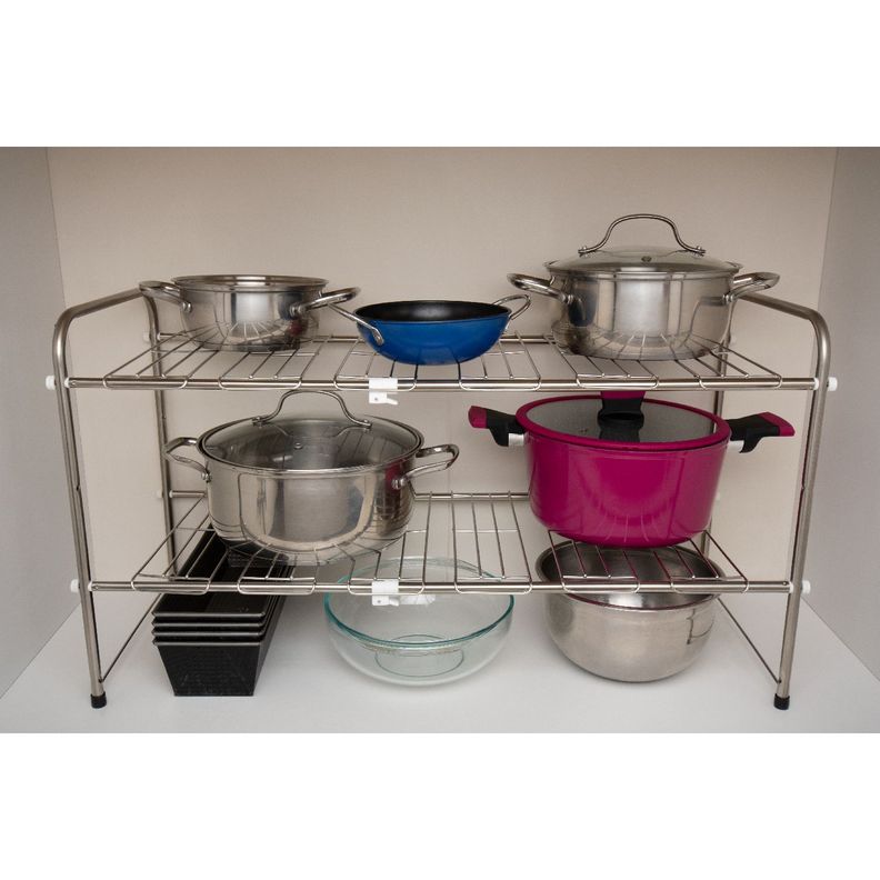 Repisa Ajustable Mueble De Cocina Y Baño Acero Inoxidable-3