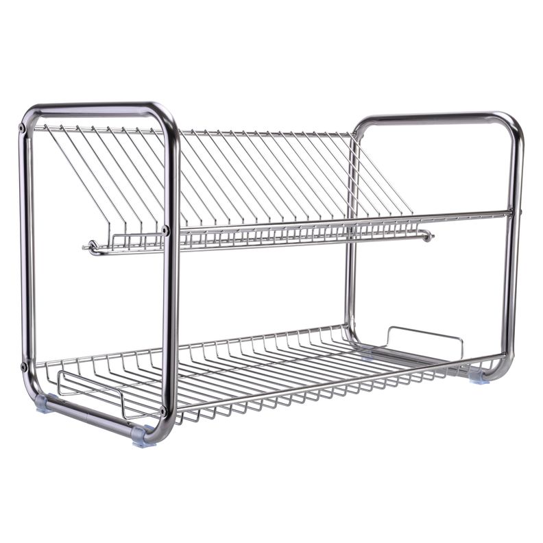 Secaplatos Escurridor 2 Niveles Acero Inoxidable 23 Platos-1