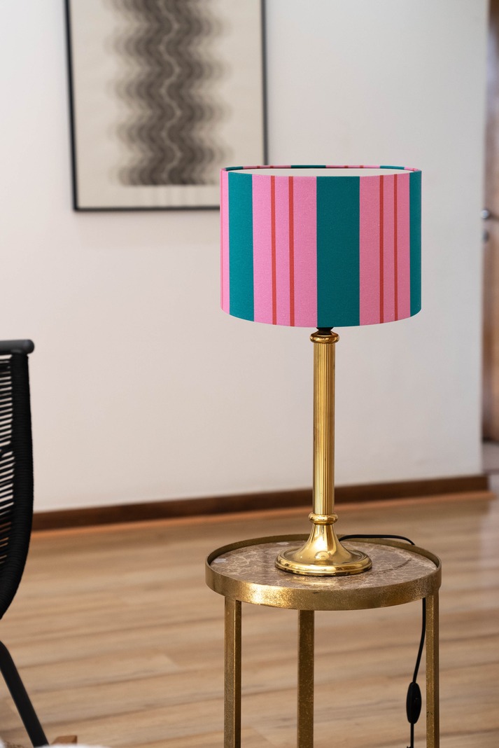 Pantalla de lámpara modelo Estela / Tela algodón estampada-1