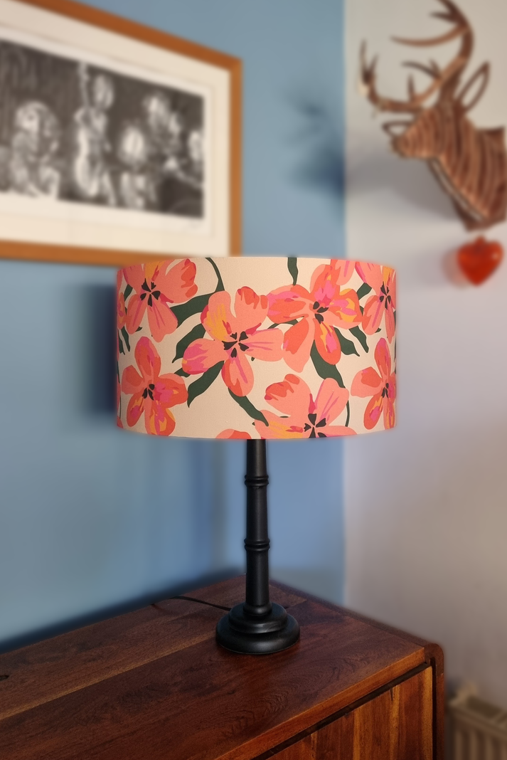 Pantalla de lámpara modelo Florencia / Tela algodón estampada-1