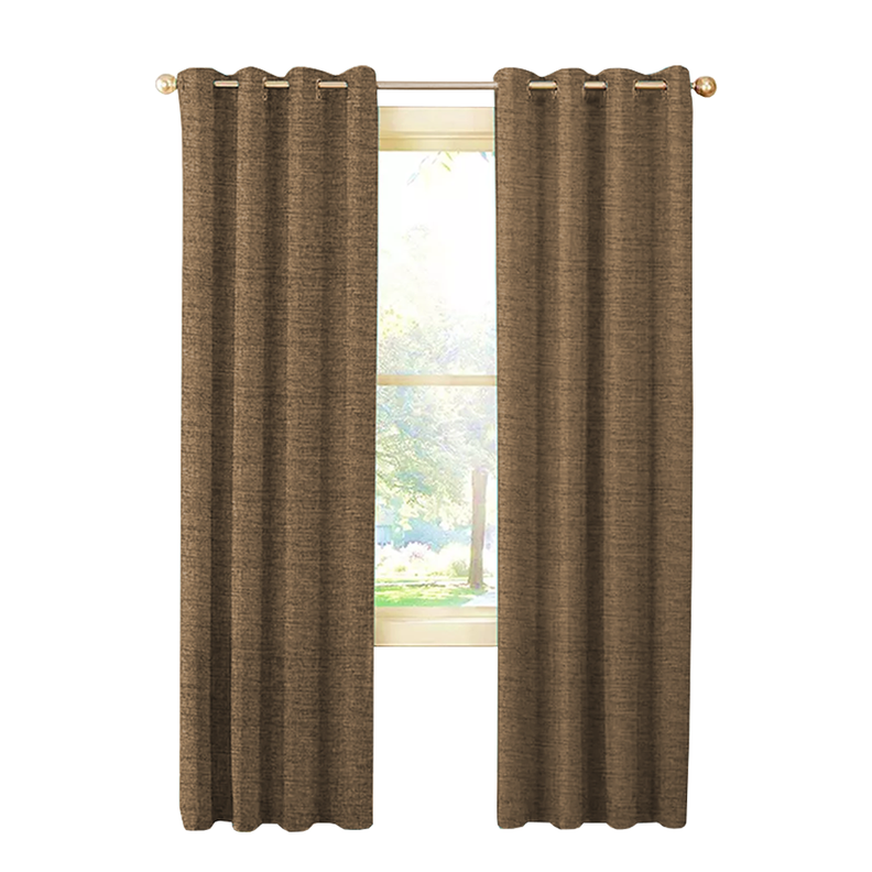 Cortina Cafe Blackout 100%, 2 Paños De 220x140cm Textura Lino-0
