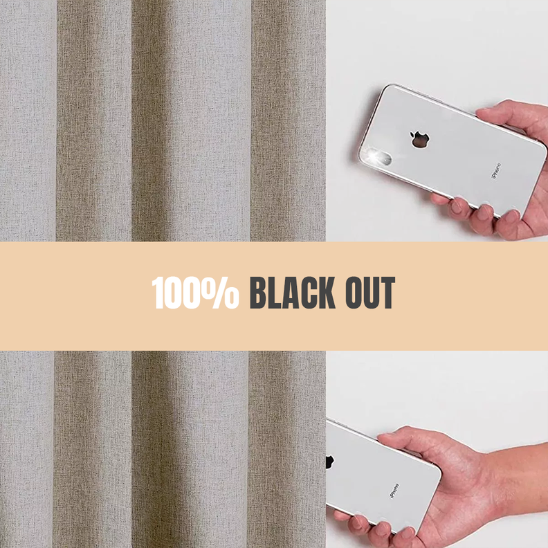 Cortina Cafe Blackout 100%, 2 Paños De 220x140cm Textura Lino-6