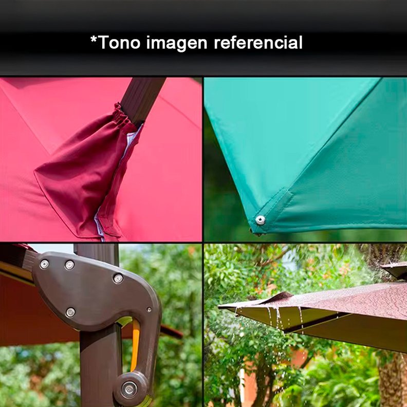 Toldo Sombrilla Lateral Premium Line 3x3 Con Base Giratoria-3