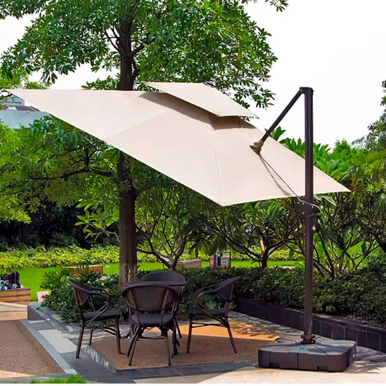Toldo Sombrilla Lateral Premium Line 3x3 Con Base Giratoria-5