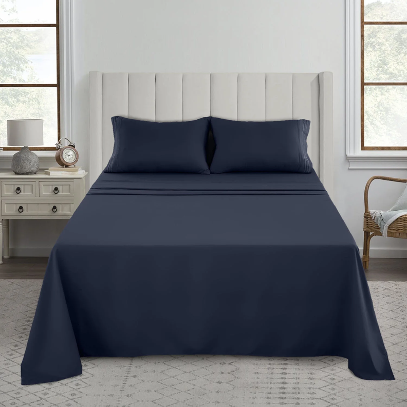 Sabanas Gris Oscuro Plaza Super King Varios Tonos 1800 Hotel Luxury Ultra Soft-1