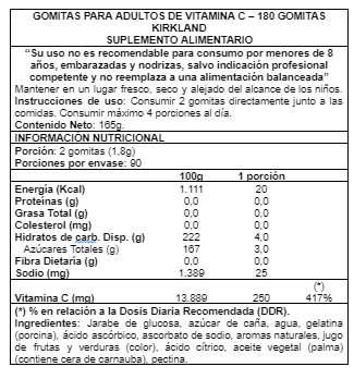 Adul Vitamin C Gummies 180Unid - Kirkland-1