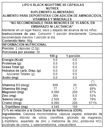 Lipo 6 Black Nighttime UC 30 Caps - Nutrex-1