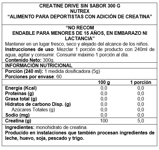 Creatina Drive 300 Gr - Nutrex-1