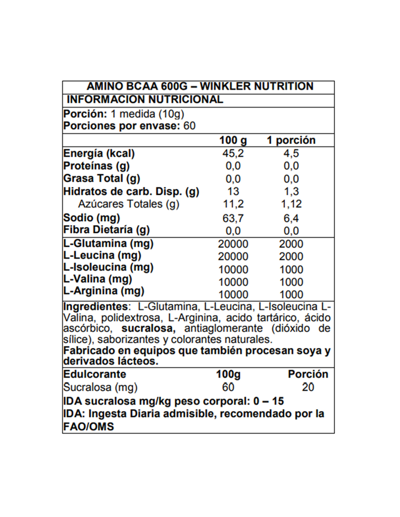 Amino bcaa 600gr - Winkler Nutrition Melon Tuna-1