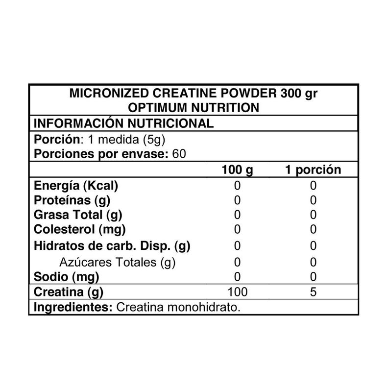 Creatine Micronized 300 grs - Optimum Nutrition -1