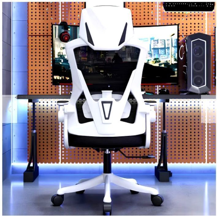 Silla De Escritorio Ajustable Ergonómica - Blanco-4