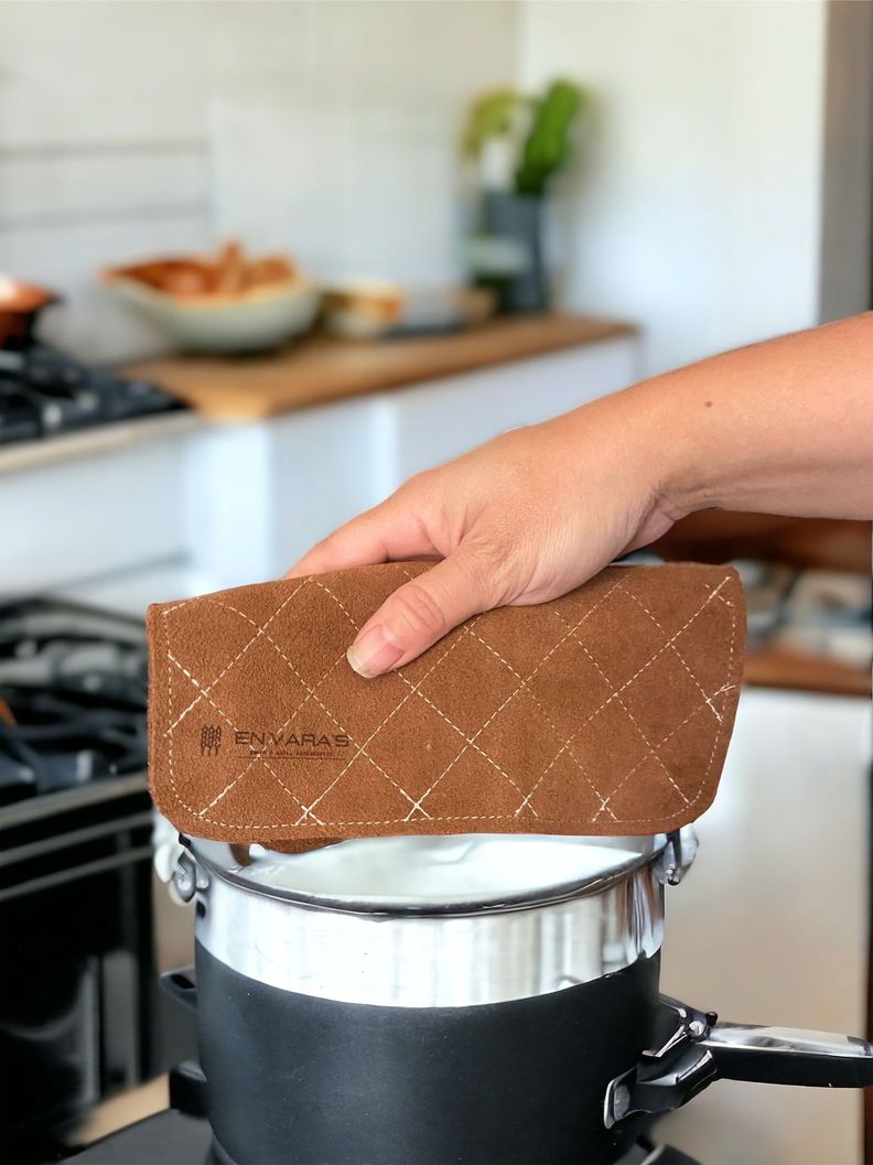 Paño aislante De Luxe para cocina / asado 100% Cuero 20x20cms-0
