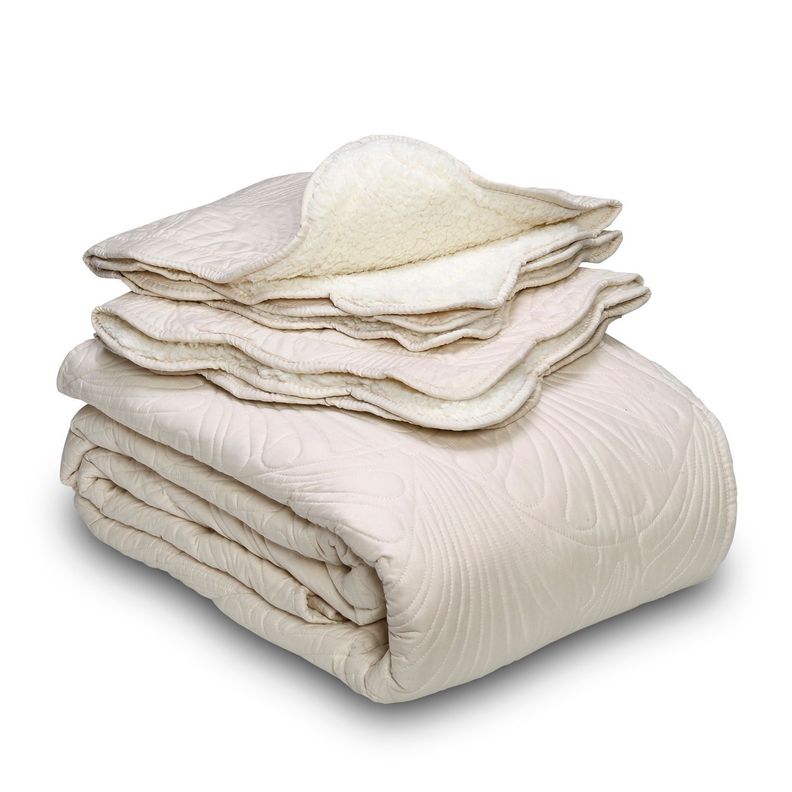 Quilt Sherpa Superking Paris Liso Crudo-1