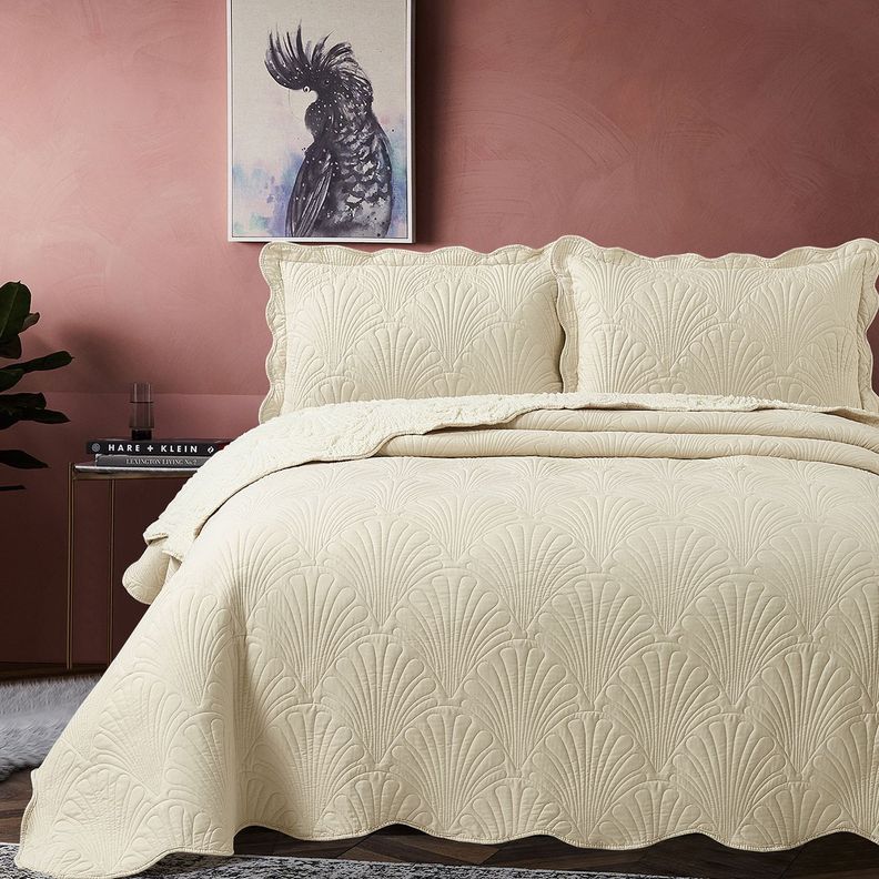 Quilt Sherpa 1,5 Plazas Paris Liso Crudo-4