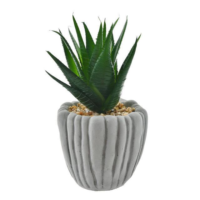 Planta Decorativa Artificial Aloe Piedra Gris
