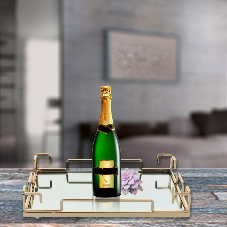 Centro de Mesa Decorativo Augsburgo Rectangular Gold-3