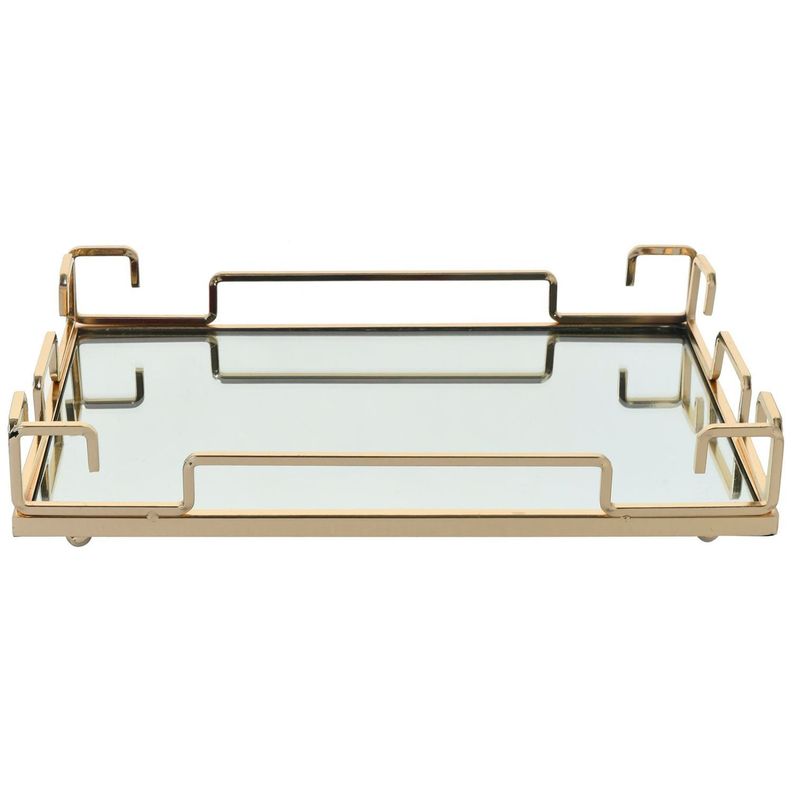 Centro de Mesa Decorativo Augsburgo Rectangular Gold-0