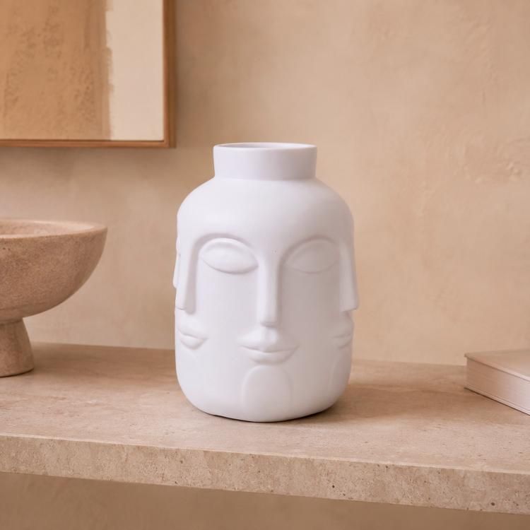 Jarron Decorativo Fez White Mediano Blanco