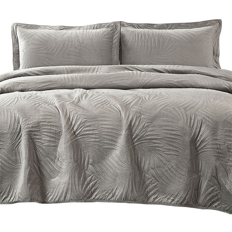 Quilt Liso Velvet Ibiza Gris Superking-0