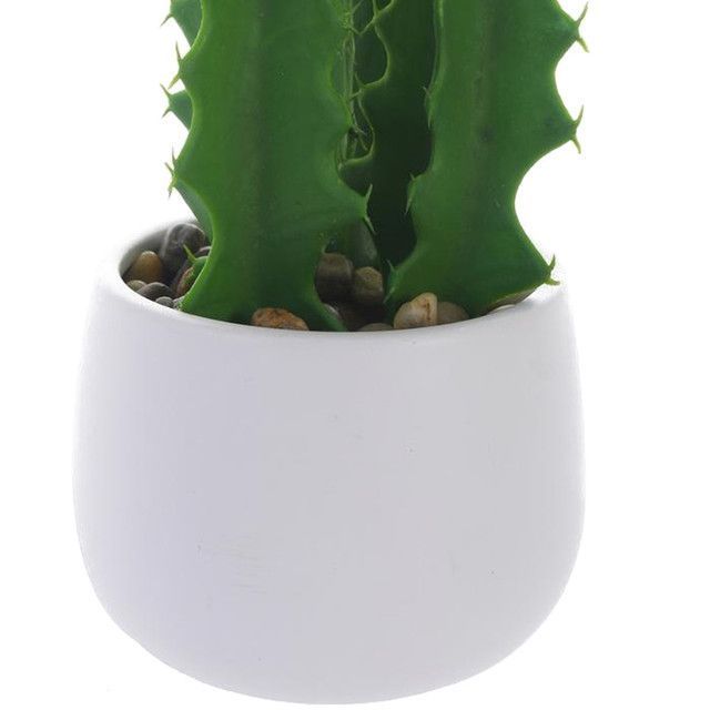 Planta Decor Cactus Suculento 25 Cms Maceta Blanca-1