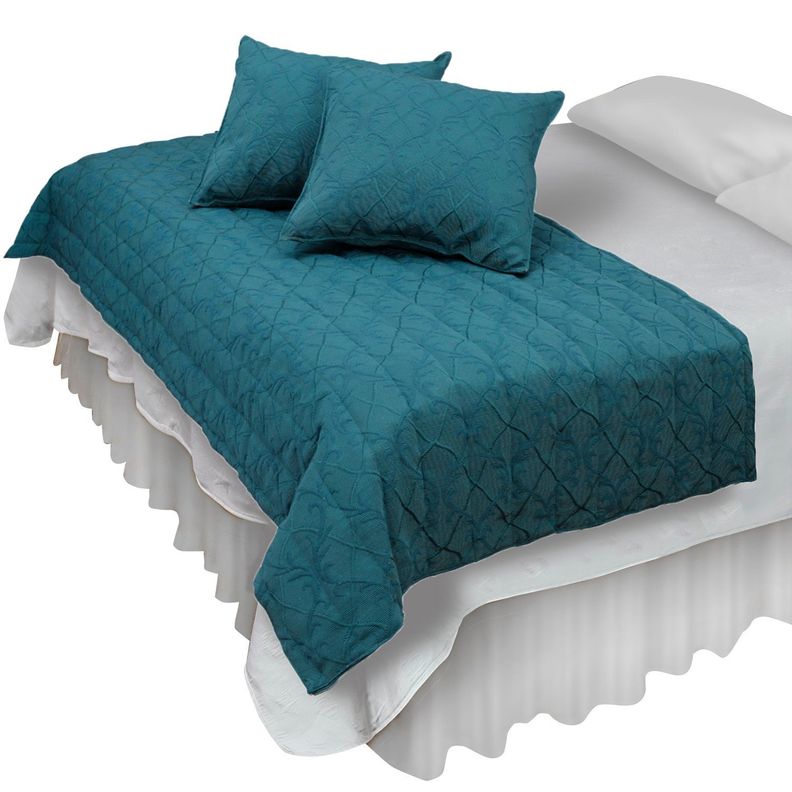 Piecera Con Fundas Barroco Turquesa Reversible-0