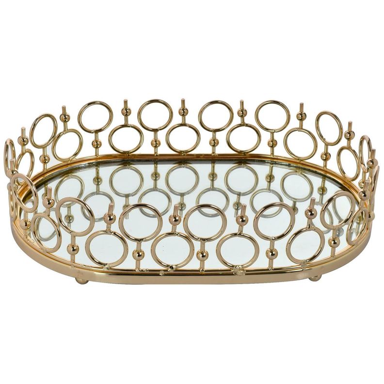 Centro de Mesa Decorativo Amberes Ovalada Gold-0