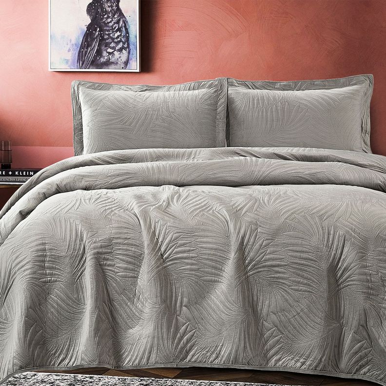 Quilt Liso Velvet Paris Gris Perla King-4