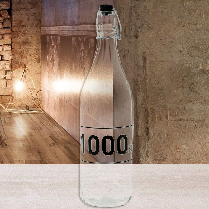 Botella Decorativa de Vidrio con Tapa Refrescante-3