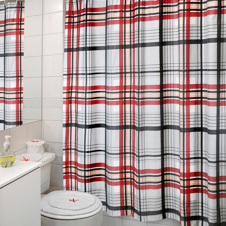 Cortina para Baño Diseño Glasgow con Forro-2