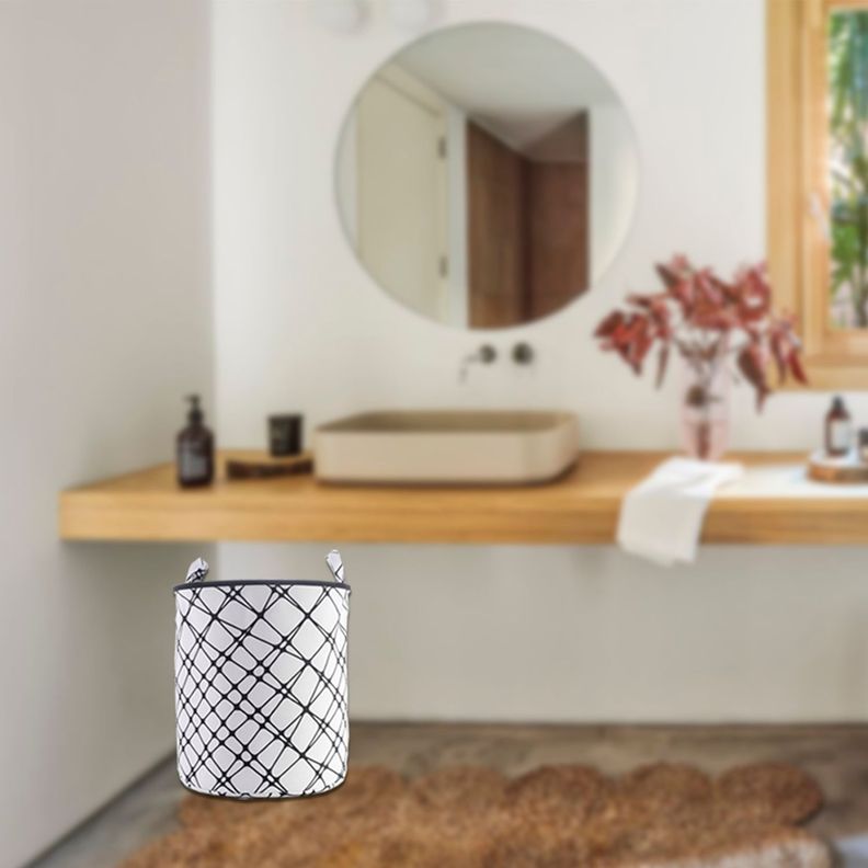 Cesta Decorativa Para Ropa Lineas Black-3