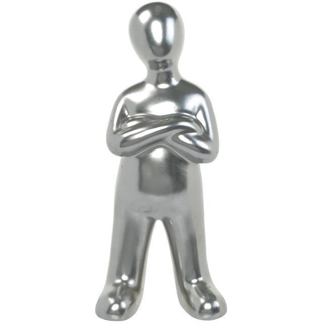 Figura Decorativa Humano Silver Mediano Plata