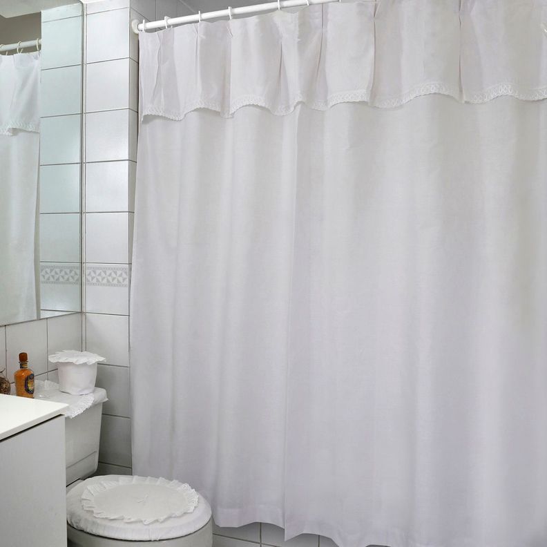 Juego de Cortina para Baño 6 Pzas Broderie Blanca-3