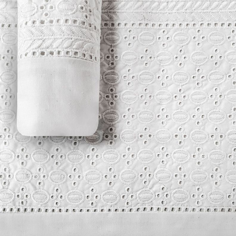 Juego de Sabanas T180 Broderie Blanco 2 Plazas-2