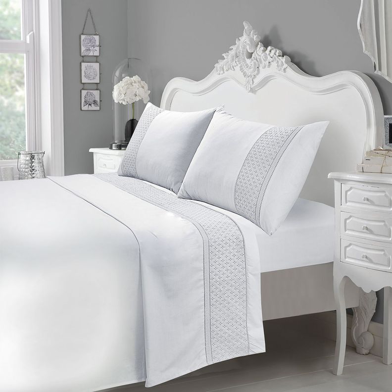 Juego de Sabanas T180 Broderie Blanco 2 Plazas-4