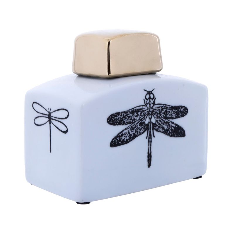 Anfora Decorativa Libelulas Blanco
