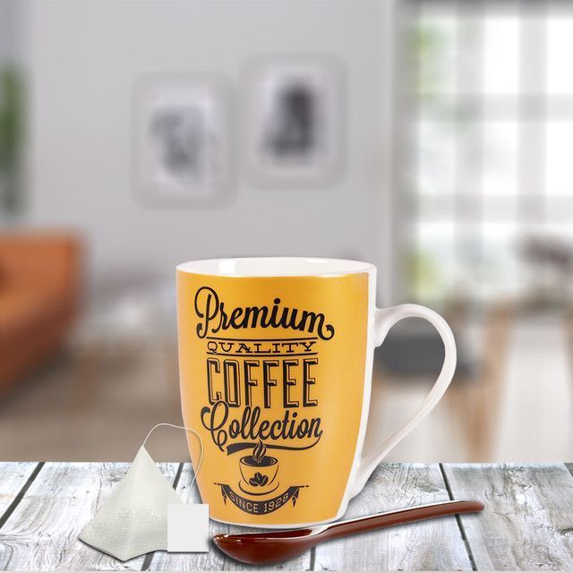 Tazon Decorativo Lungo Con Cuchara Ambar-2