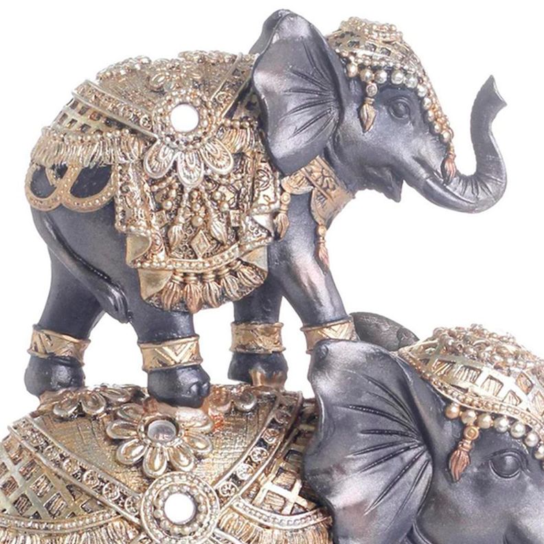 Figura Decorativa Elefantes Doble Andhra-1