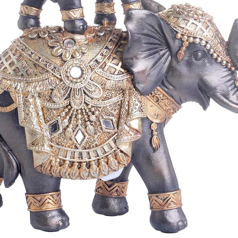Figura Decorativa Elefantes Doble Andhra-2