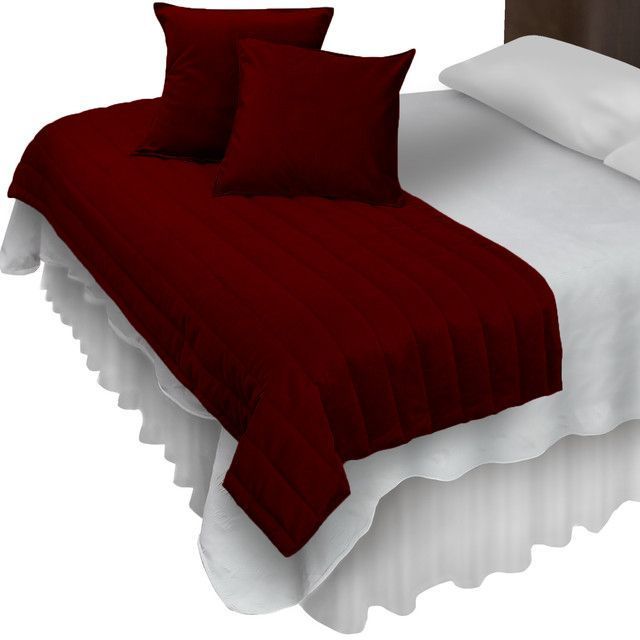 Piecera Con Fundas Sk Velvet Bordo Reversible-0