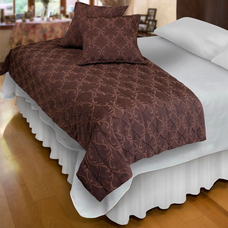 Piecera Con Fundas Barroco Chocolate Reversible-2