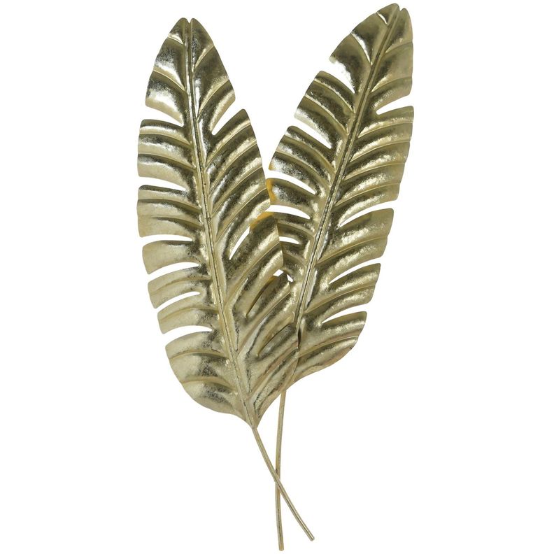 Placa Mural Decorativa Hoja Musa Doble Gold Dorado